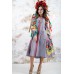 Embroidered boho dress "Flora" Gray